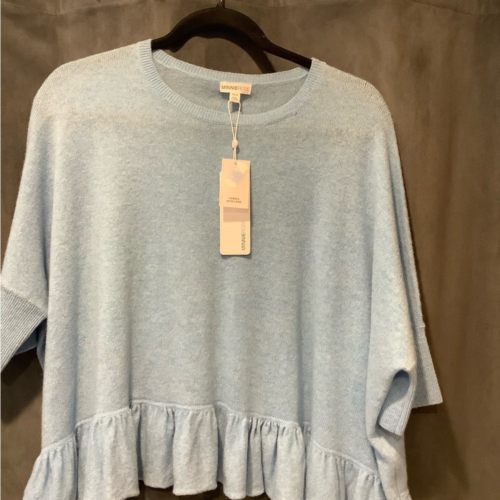 Minnie Rose short sleeve ruffled hem